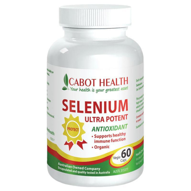 Cabot Health Selenium Ultra Potent 60 Capsules front image on Livehealthy HK imported from Australia