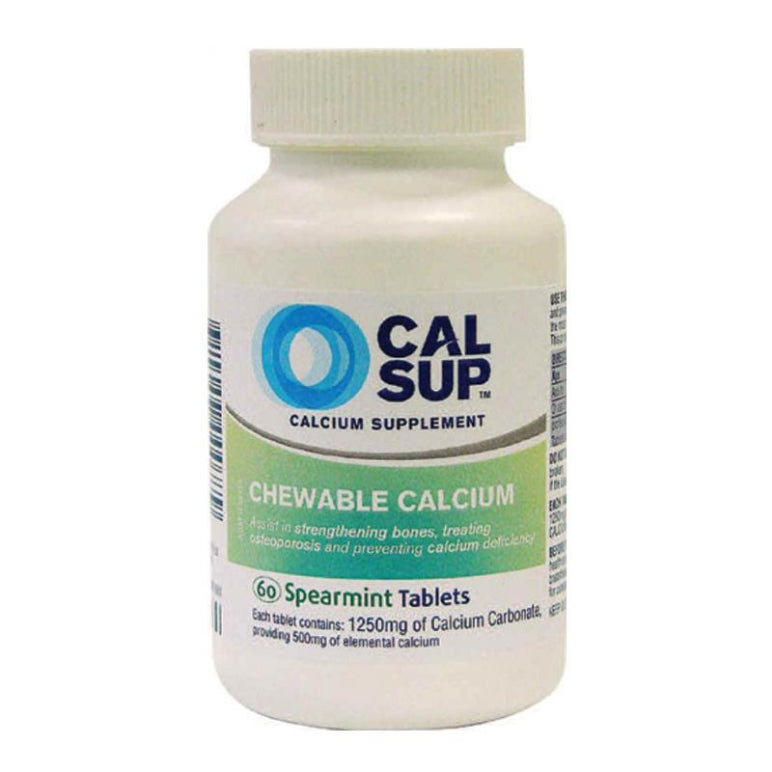 Cal Sup 500mg Spearmint 60 Tablets front image on Livehealthy HK imported from Australia