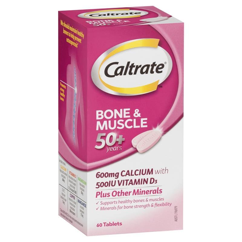 Caltrate Bone & Muscle 50+ 60 Tablets front image on Livehealthy HK imported from Australia