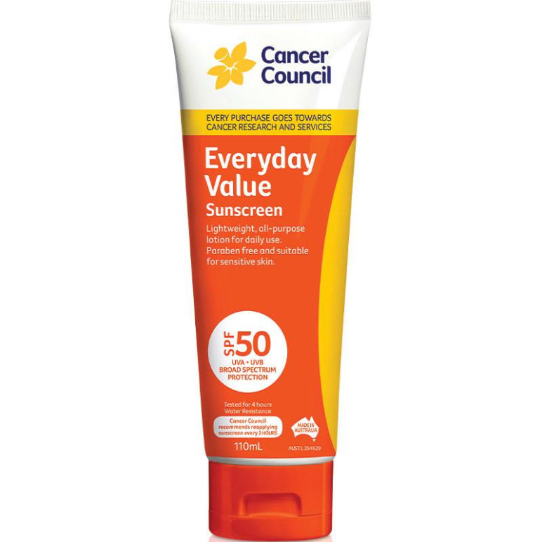Cancer Council SPF 50+ Everyday Value 110ml front image on Livehealthy HK imported from Australia