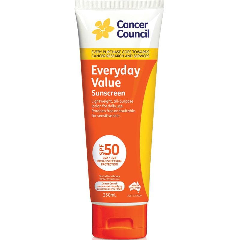 Cancer Council SPF 50+ Everyday Value 250ml front image on Livehealthy HK imported from Australia