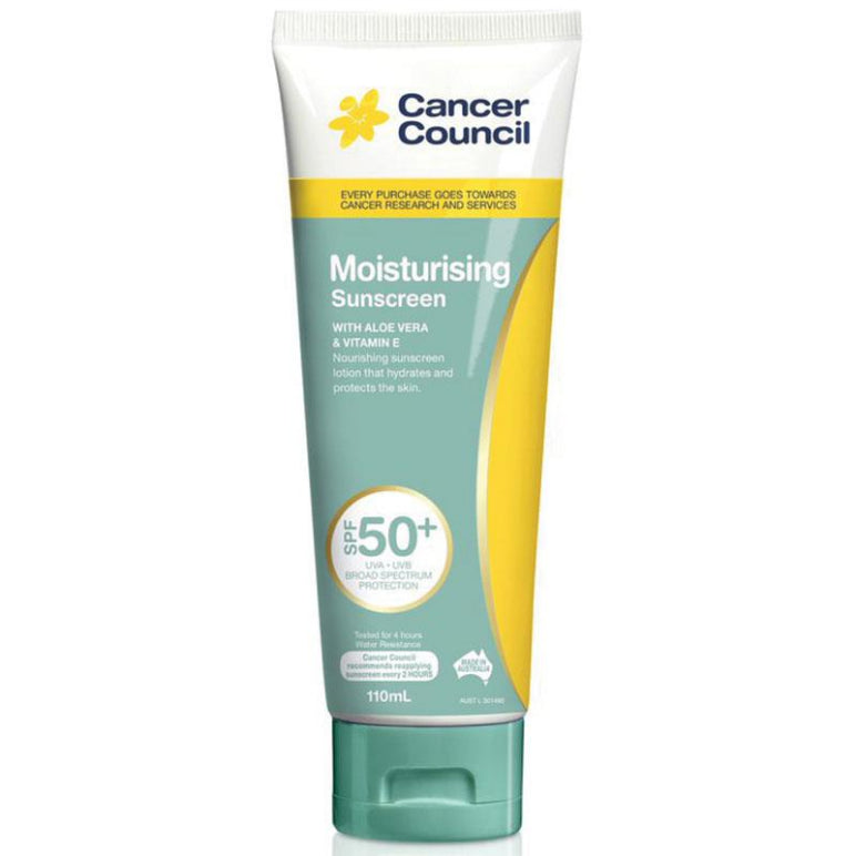 Cancer Council SPF 50+ Moisturising 110ml Tube front image on Livehealthy HK imported from Australia