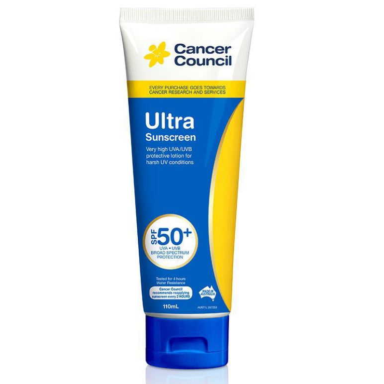 Cancer Council SPF 50+ Ultra 110ml Tube front image on Livehealthy HK imported from Australia