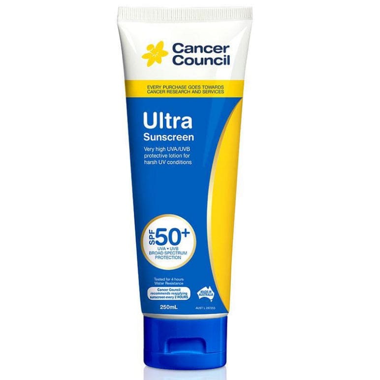 Cancer Council SPF 50+ Ultra 250ml Tube front image on Livehealthy HK imported from Australia