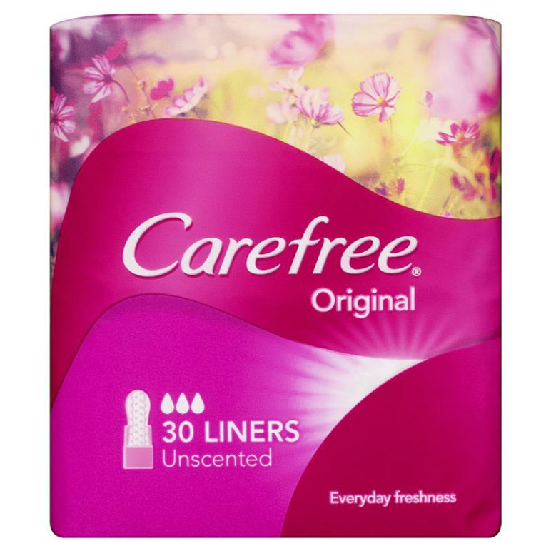Carefree Original Unscented Panty Liners 30 Pack front image on Livehealthy HK imported from Australia
