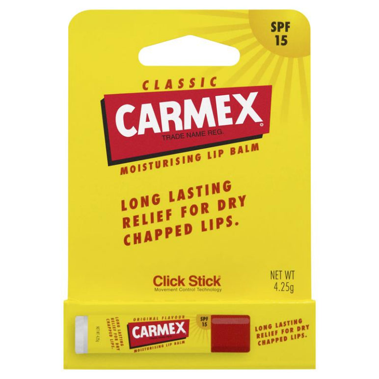 Carmex Lip Balm Original Click Stick SPF15 4.25g front image on Livehealthy HK imported from Australia