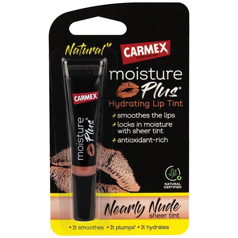 Carmex Moisture Plus Hydrating Lip Tint Nearly Nude 3.8g front image on Livehealthy HK imported from Australia