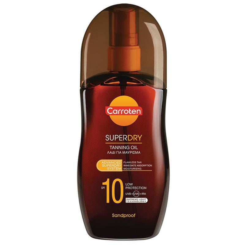 Carroten SPF 10 Superdry Suncare Oil 125ml front image on Livehealthy HK imported from Australia