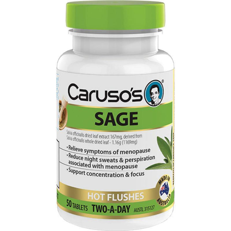 Carusos Sage 50 Tablets front image on Livehealthy HK imported from Australia