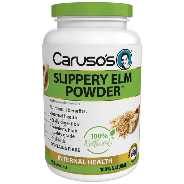 Carusos Slippery Elm Powder 150g Powder front image on Livehealthy HK imported from Australia