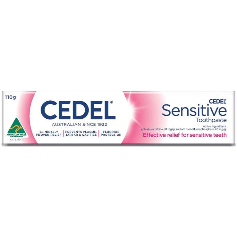 Cedel Toothpaste Sensitive 110g front image on Livehealthy HK imported from Australia