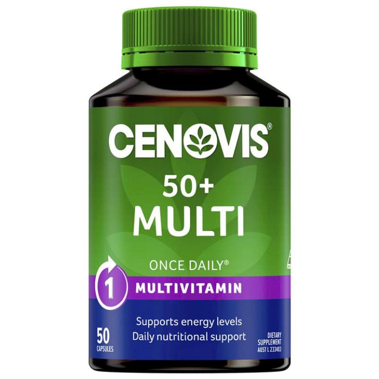 Cenovis 50+ Multivitamin for Energy - Multi Vitamin 50 Capsules front image on Livehealthy HK imported from Australia