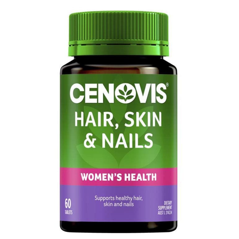 Cenovis Hair, Skin & Nails with Biotin for Women's Health - 60 Tablets front image on Livehealthy HK imported from Australia