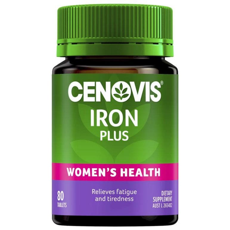 Cenovis Iron Plus for Women's Health + Energy - 80 Tablets front image on Livehealthy HK imported from Australia
