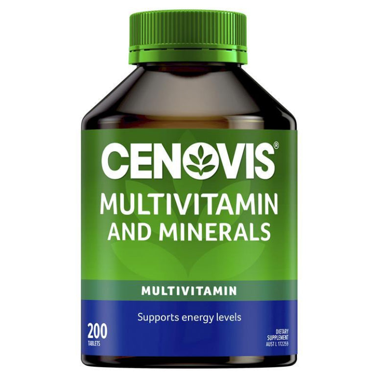 Cenovis Multivitamin and Minerals for Energy - Multi Vitamin 200 Tablets front image on Livehealthy HK imported from Australia