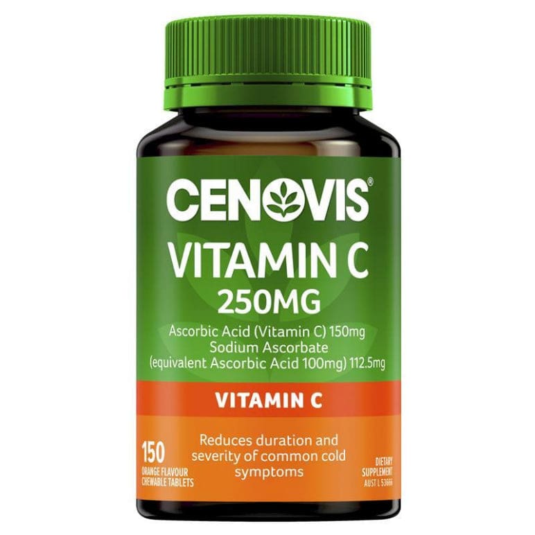 Cenovis Vitamin C 250mg for Immune Support 150 Tablets front image on Livehealthy HK imported from Australia