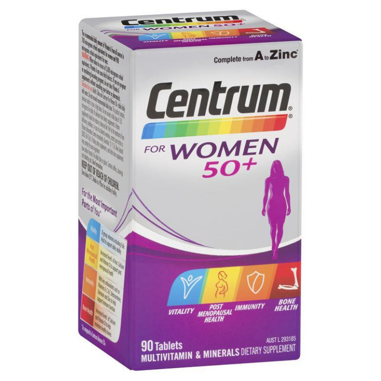 Centrum For Women 50+ 90 Tablets front image on Livehealthy HK imported from Australia