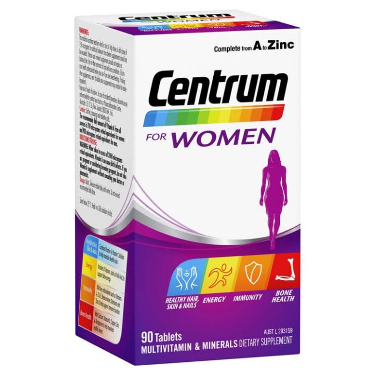 Centrum For Women 90 Tablets front image on Livehealthy HK imported from Australia