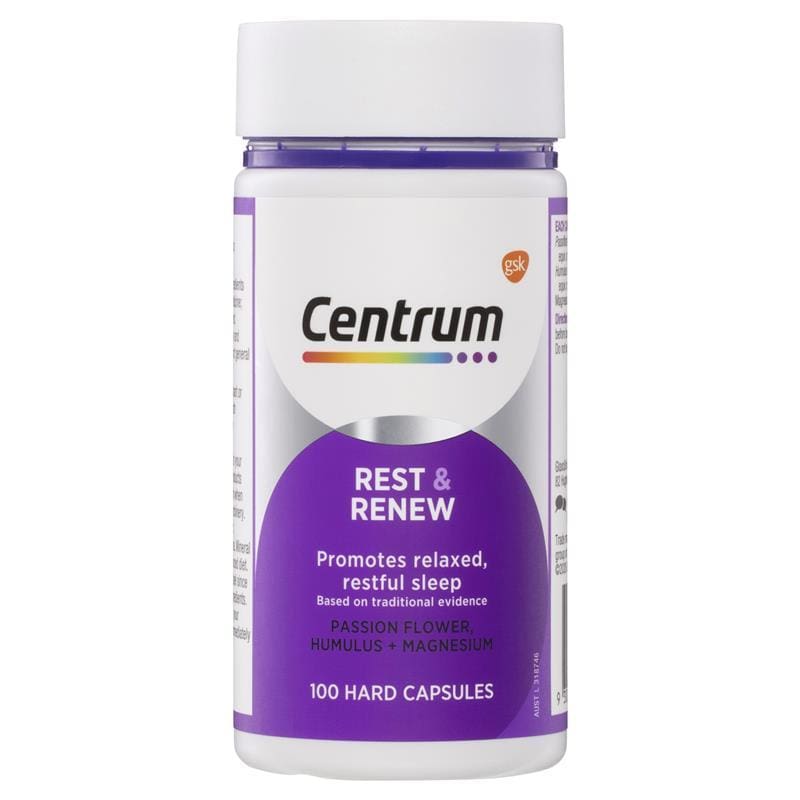 Centrum Rest & Renew 100 Capsules front image on Livehealthy HK imported from Australia