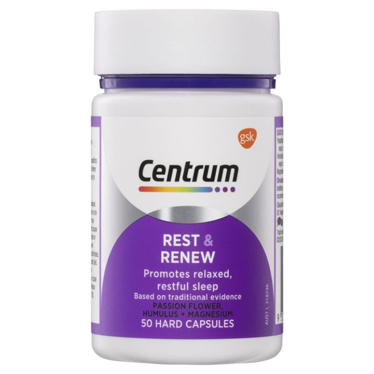 Centrum Rest & Renew 50 Capsules front image on Livehealthy HK imported from Australia