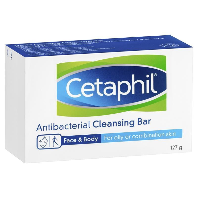 Cetaphil Antibacterial Bar 127g front image on Livehealthy HK imported from Australia