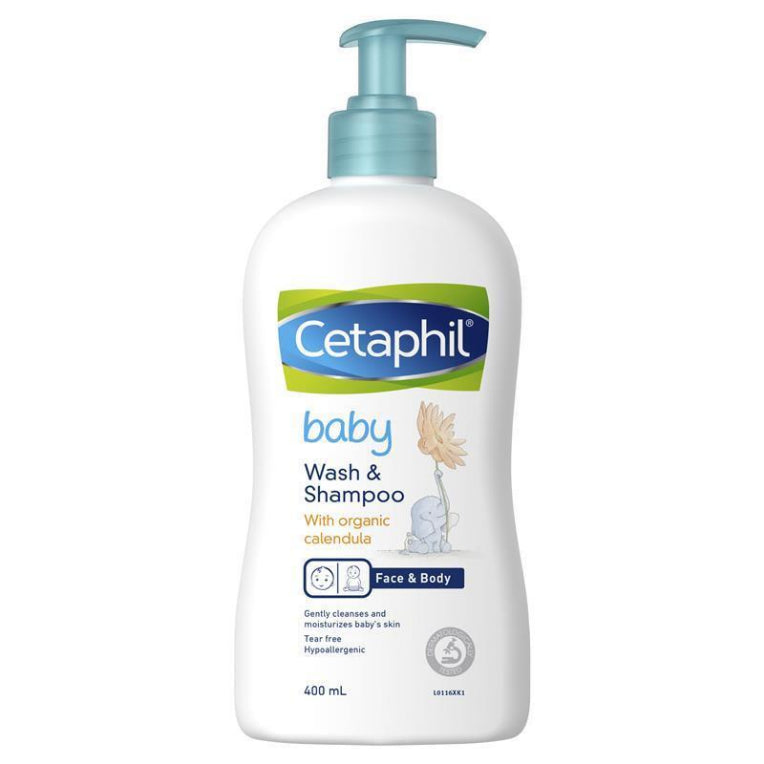 Cetaphil Baby Calendula Wash & Shampoo 400ml front image on Livehealthy HK imported from Australia