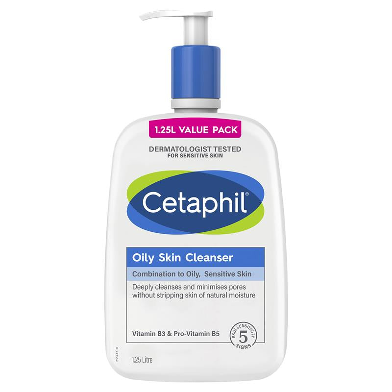 Cetaphil Oily Skin Cleanser 1.25L front image on Livehealthy HK imported from Australia