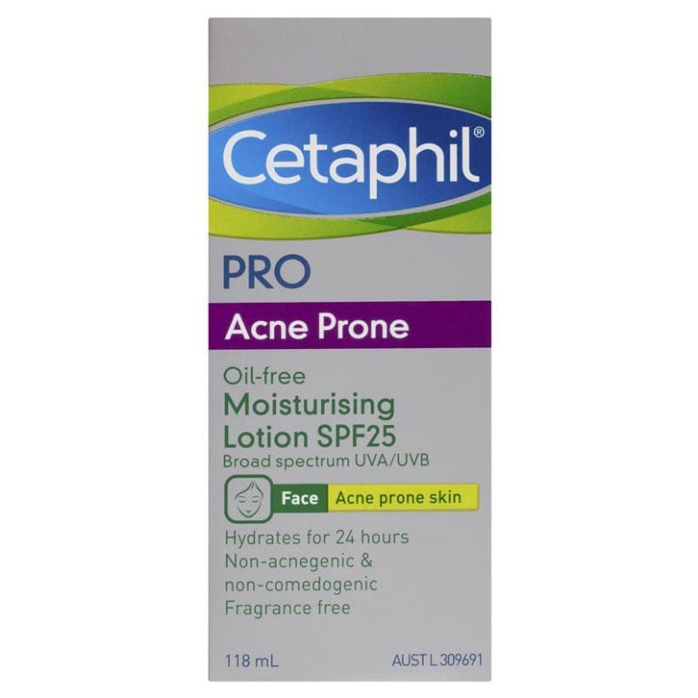 Cetaphil Pro Acne Prone Oil Free Facial Moisturising Lotion SPF 25 118ml front image on Livehealthy HK imported from Australia