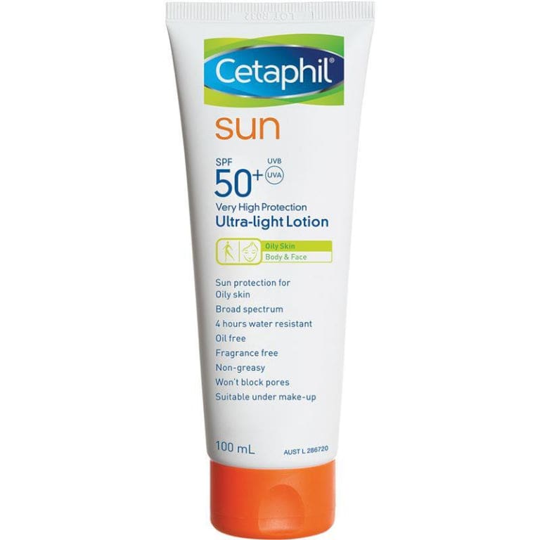 Cetaphil Sun SPF 50+ Ultra Light Lotion 100ml front image on Livehealthy HK imported from Australia