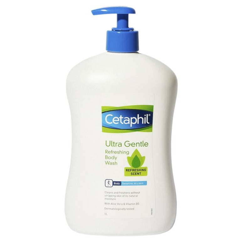 Cetaphil Ultra Gentle Refreshing Body Wash 1L front image on Livehealthy HK imported from Australia