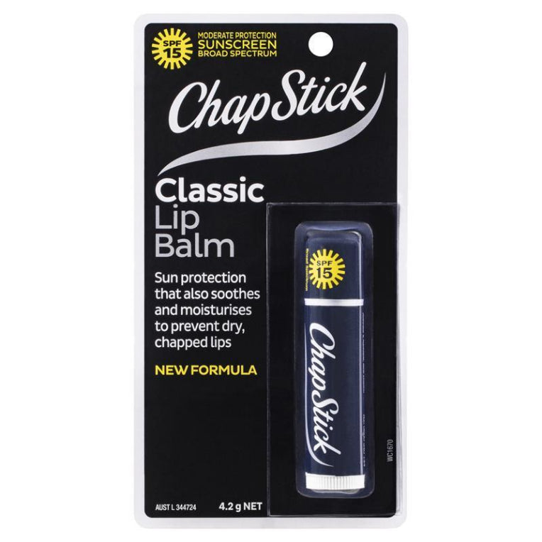 Chapstick Lip Balm Classic SPF 15+ front image on Livehealthy HK imported from Australia