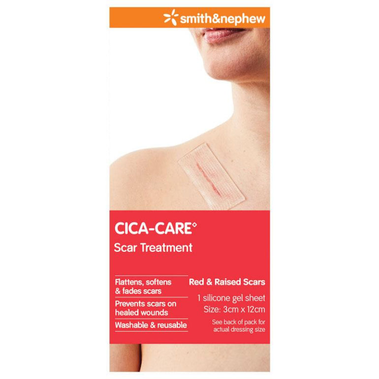 Cica Care Scar Silicone Gel Sheet 3cm x 12cm front image on Livehealthy HK imported from Australia