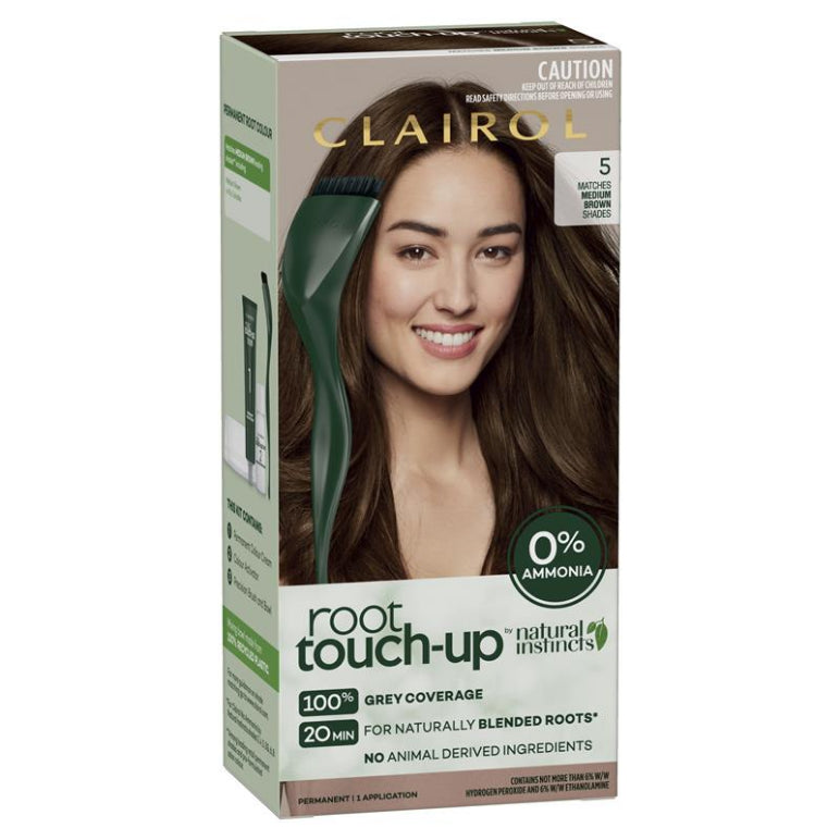 Clairol Root Touch Up Natural Instinct Kit 5 Medium Brown front image on Livehealthy HK imported from Australia