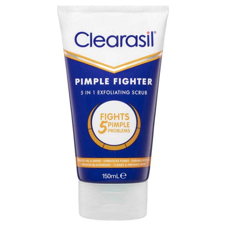 Clearasil Pimple Fighter 5 in 1 Exfoliating Face Scrub 150 ml front image on Livehealthy HK imported from Australia