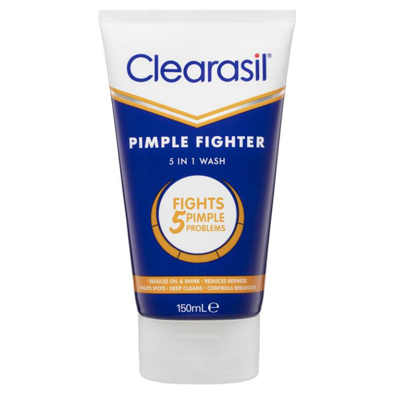 Clearasil Pimple Fighter 5 in 1 Face Wash 150 ml front image on Livehealthy HK imported from Australia