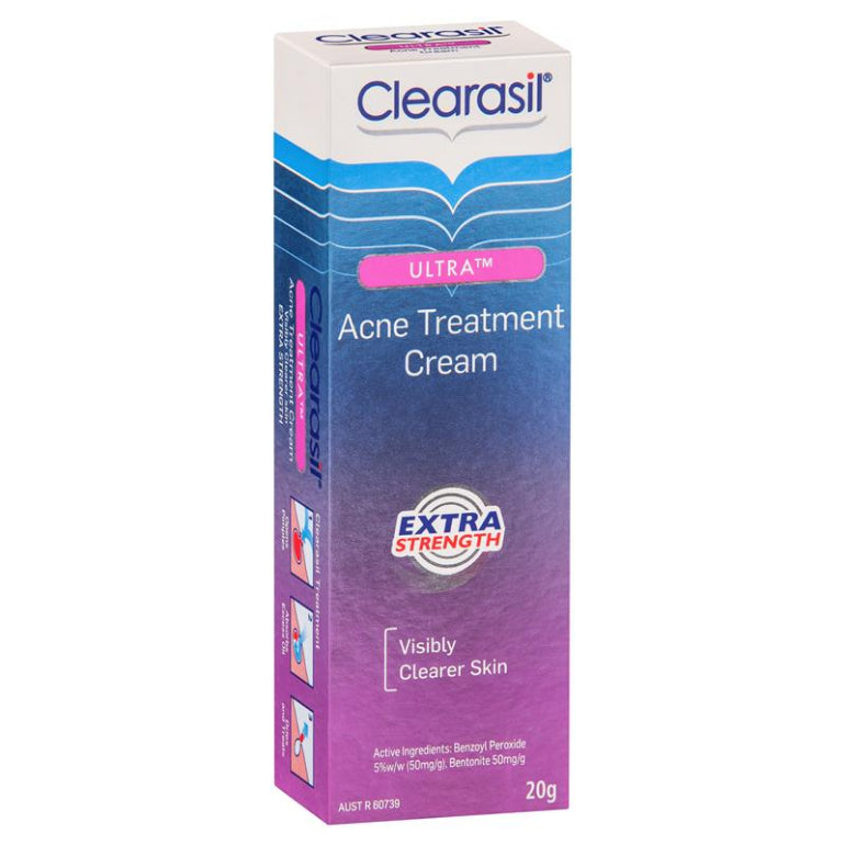 Clearasil Ultra Acne Treatment Cream 20g front image on Livehealthy HK imported from Australia