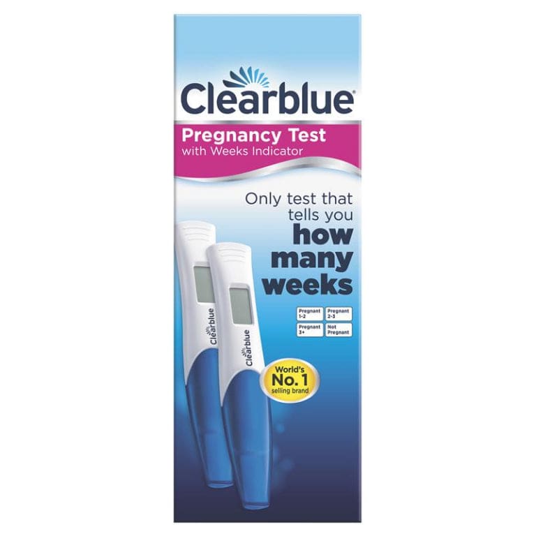 Clearblue Digital Pregnancy Test Weeks Indicator 2 Tests front image on Livehealthy HK imported from Australia