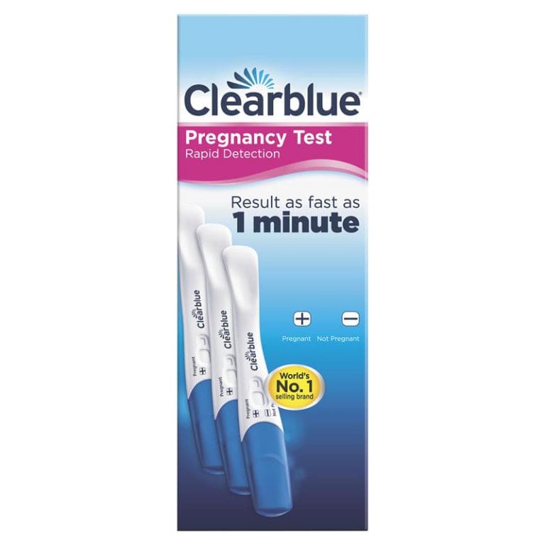 Clearblue Pregnancy Test Rapid Detection 3 Tests front image on Livehealthy HK imported from Australia