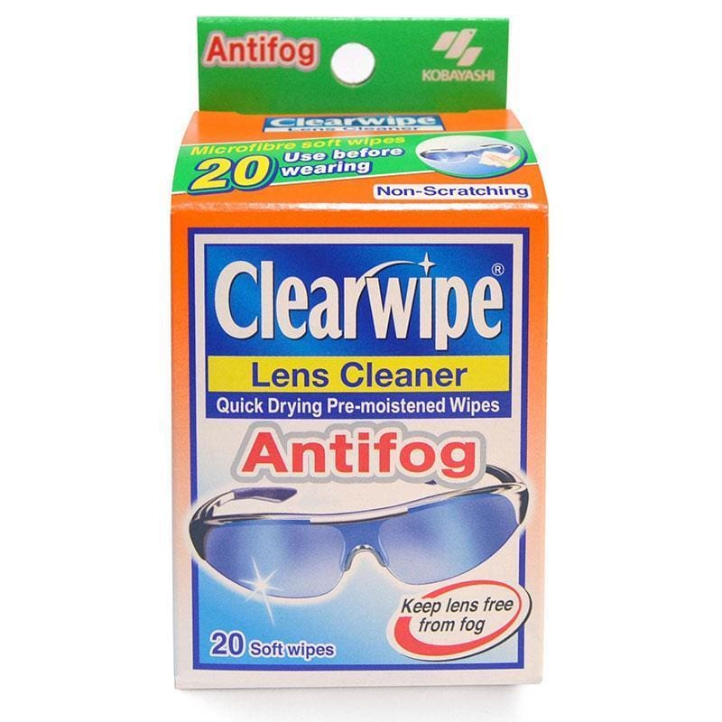 Clearwipe Antifog Lens Cleaner 20 Wipes front image on Livehealthy HK imported from Australia