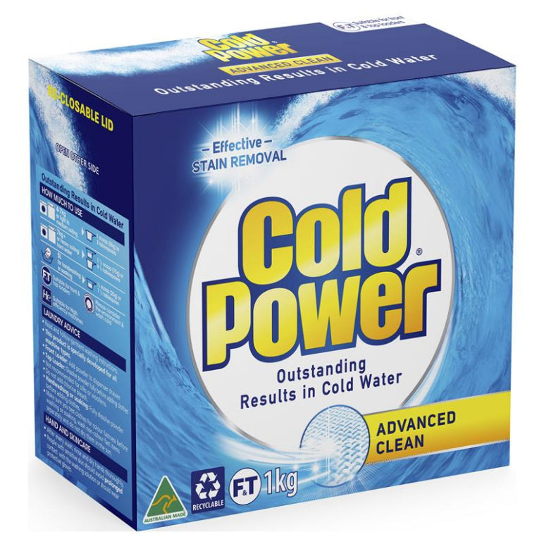 Cold Power Advanced Clean Laundry Powder 1kg front image on Livehealthy HK imported from Australia