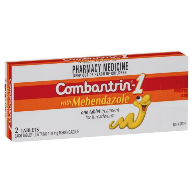 Combantrin -1 Threadworm Tablets 2 Pack front image on Livehealthy HK imported from Australia