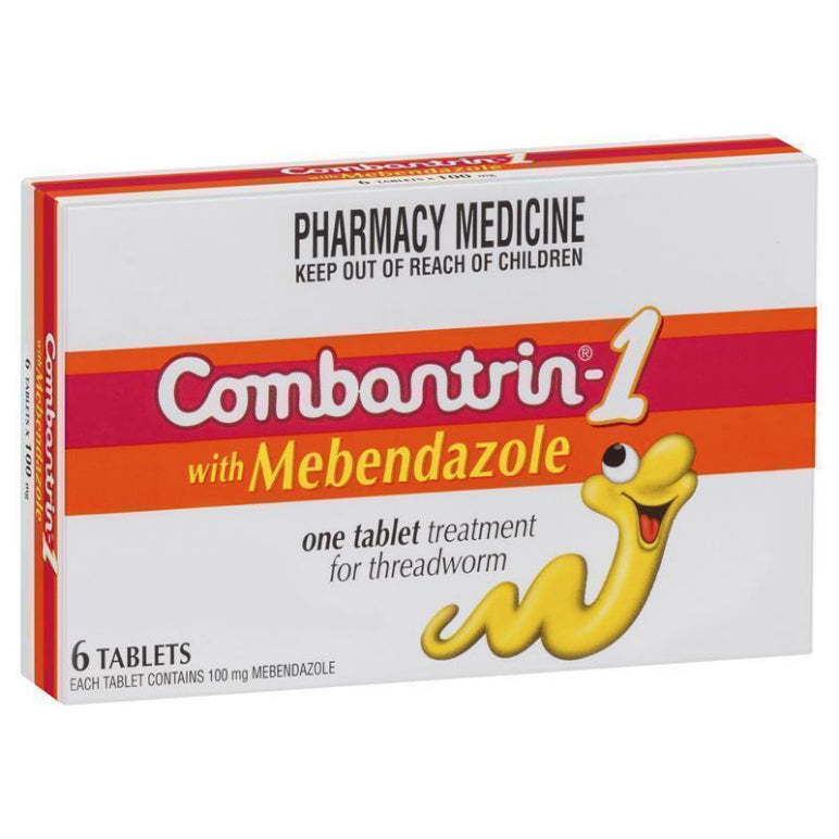 Combantrin -1 Threadworm Tablets 6 Pack front image on Livehealthy HK imported from Australia