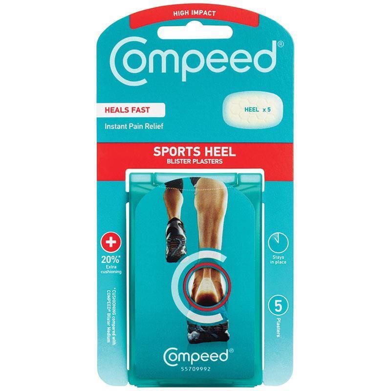 Compeed Sports Heel Blister 5 Pack front image on Livehealthy HK imported from Australia