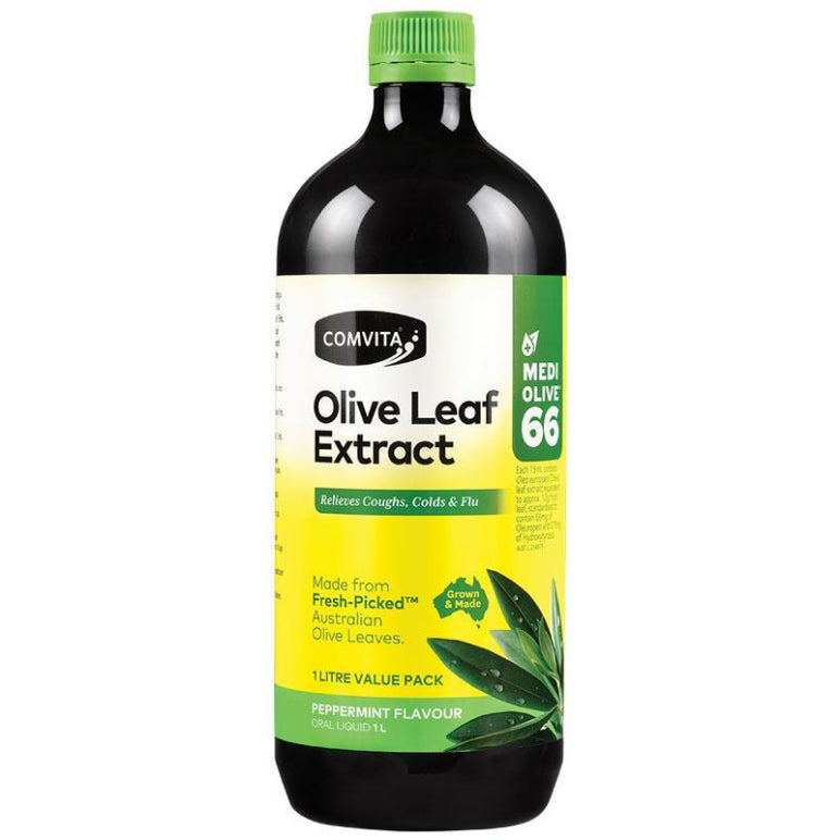 Comvita Olive Leaf Extract Peppermint 1 Litre front image on Livehealthy HK imported from Australia
