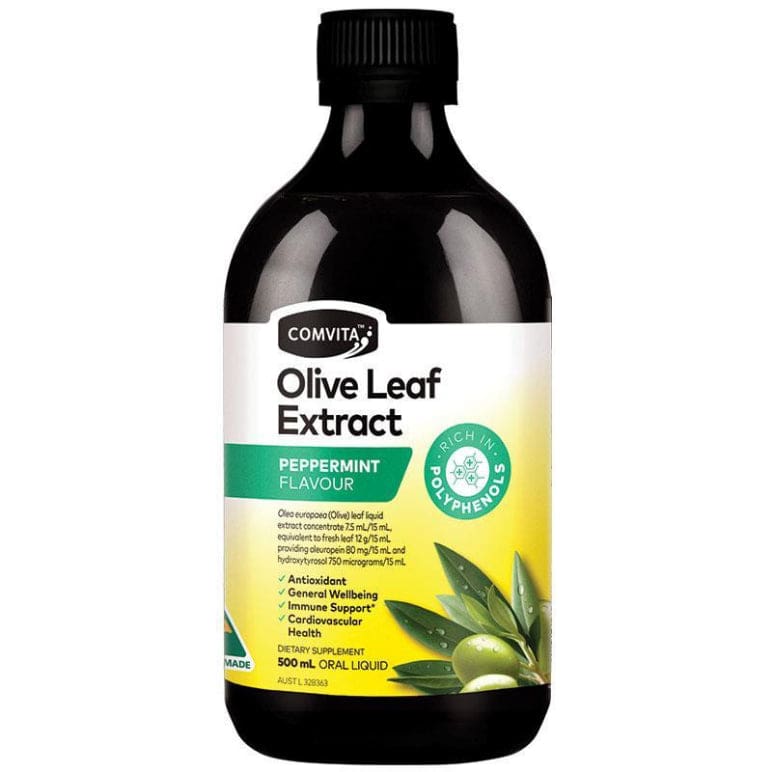 Comvita Olive Leaf Extract Peppermint 500mL front image on Livehealthy HK imported from Australia