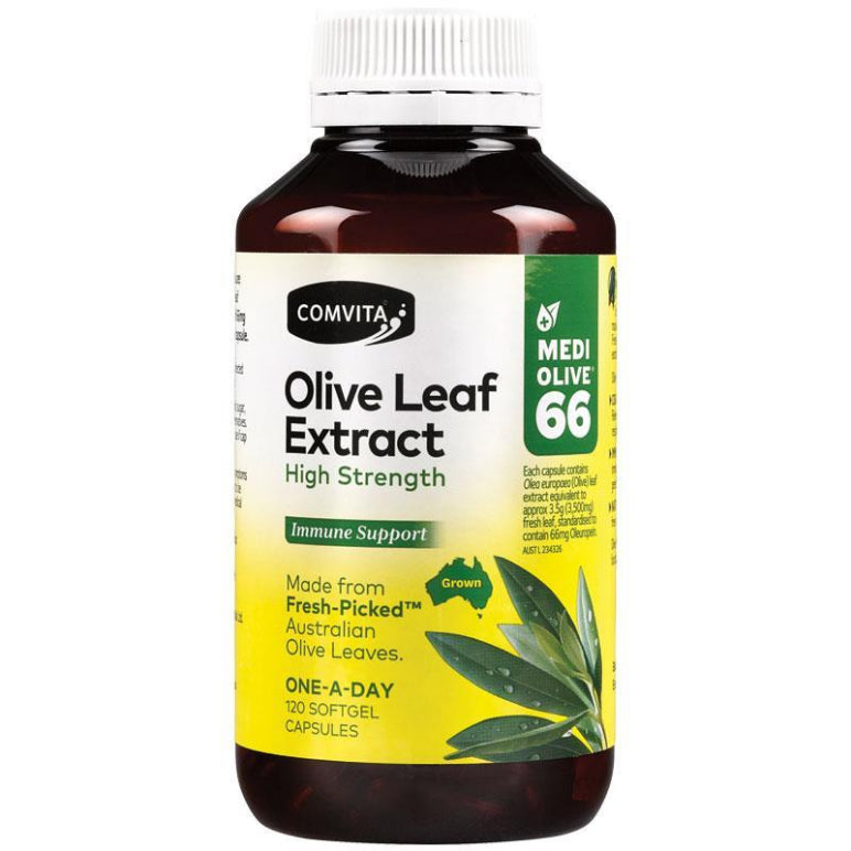 Comvita Olive Leaf High Strength Capsules 120 Capsules front image on Livehealthy HK imported from Australia