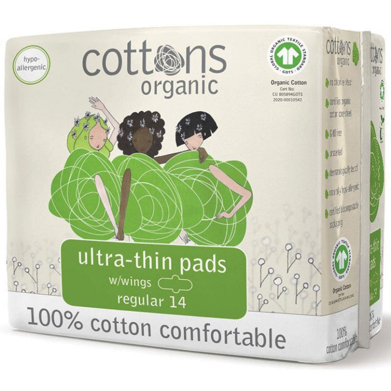 Cottons Regular 14 Pads front image on Livehealthy HK imported from Australia