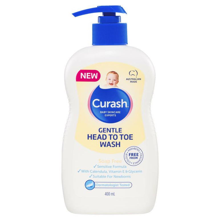 Curash Gentle Head To Toe Wash 400ml front image on Livehealthy HK imported from Australia