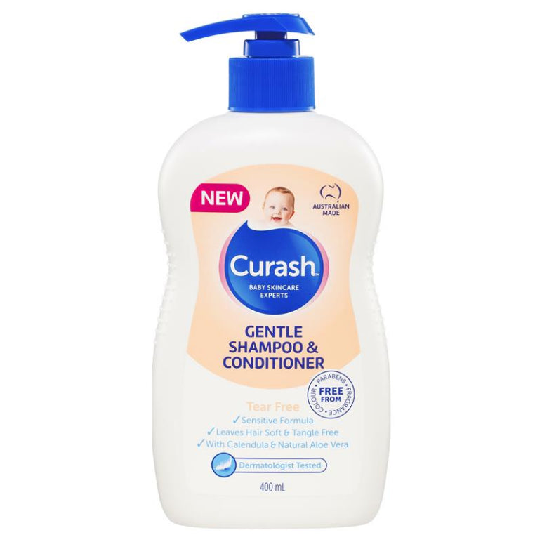 Curash Gentle Shampoo & Conditioner 400ml front image on Livehealthy HK imported from Australia