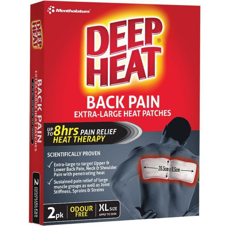 Deep Heat Back Patches 2 Pack front image on Livehealthy HK imported from Australia